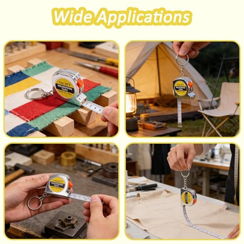 100 pcs Mini Cinta Métrica Retráctil con Llavero 3ft miniatura 7