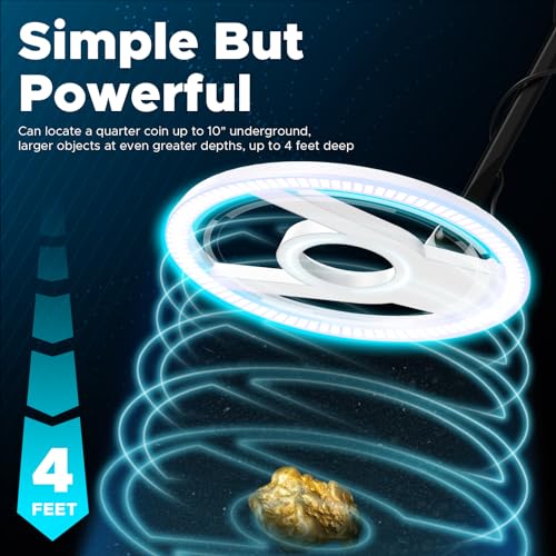 Image of Metal Detector for Adults, 5 Professional Mode with Higher Accuracy 10 inch Waterproof Coil for Gold Detecting