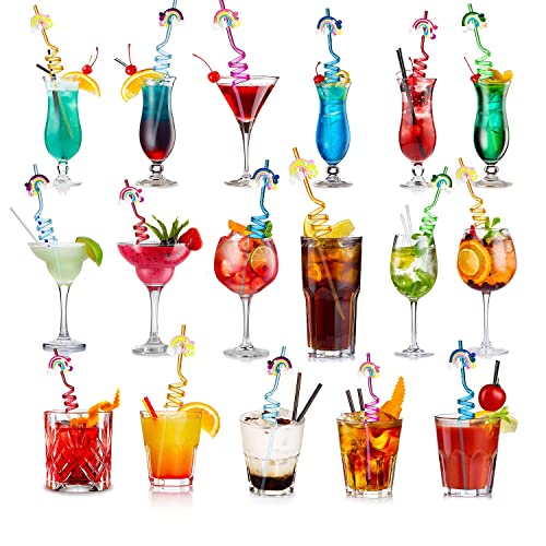Ulifemall Rainbow Birthday Party Supplies Reusable Drinking Straws Colorful Plastic Straws Rainbow Cloud Party Favors Decorations For Kids Girls Boys - Pack Of 6 #TOP5