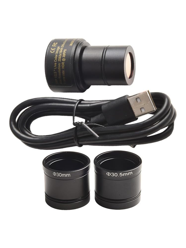 Fotocamera da microscopio USB, oculare digitale da 5 MP, sensore CMOS, adattatore C-Mount, per ispezioni industriali, analisi di laboratorio