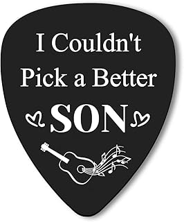 Son Gifts from Mum Dad Musician Guitar Player Son Gift Inspirational Gifts Guitar Pick Gifts for Guitar Player Best Son Stainless Steel Guitar Picks Graduation Christmas Birthday Gift for Son