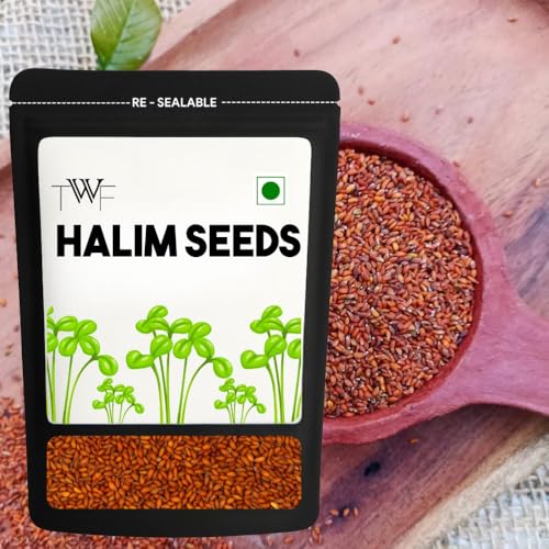 Image of TWF Halim Seeds | 400g | 100% Raw & Natural Seeds for Eating | Asaliya | Garden Cress | Aliv Seed | Naturally Gluten-Free | Unpolished & Additive-Free | High Fiber Seeds | Resealable Pack