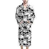 UOIMAG Herren-Bademäntel mit Tasche, gemütlicher Nachtwäsche, Bademantel Geschenk für Männer Gr. Einheitsgröße, totenkopf