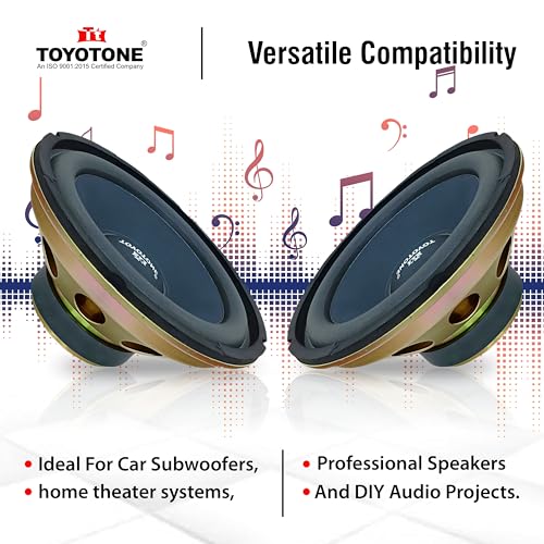 Image of 8 inch Inch Gold-Series Stereo HI-FI Woofer Speaker | Copper Coil | Impedance 4 Ohms | 90 * 17MM Magnet | 40 Watt Nominal | 60 Watt Maxx Power for Car and Home Audio System