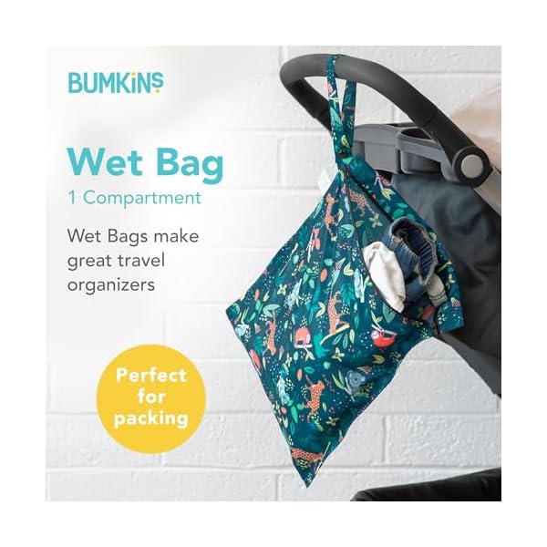 Bumkins Reusable Waterproof Wet Bag with Zipper - Imagen 3