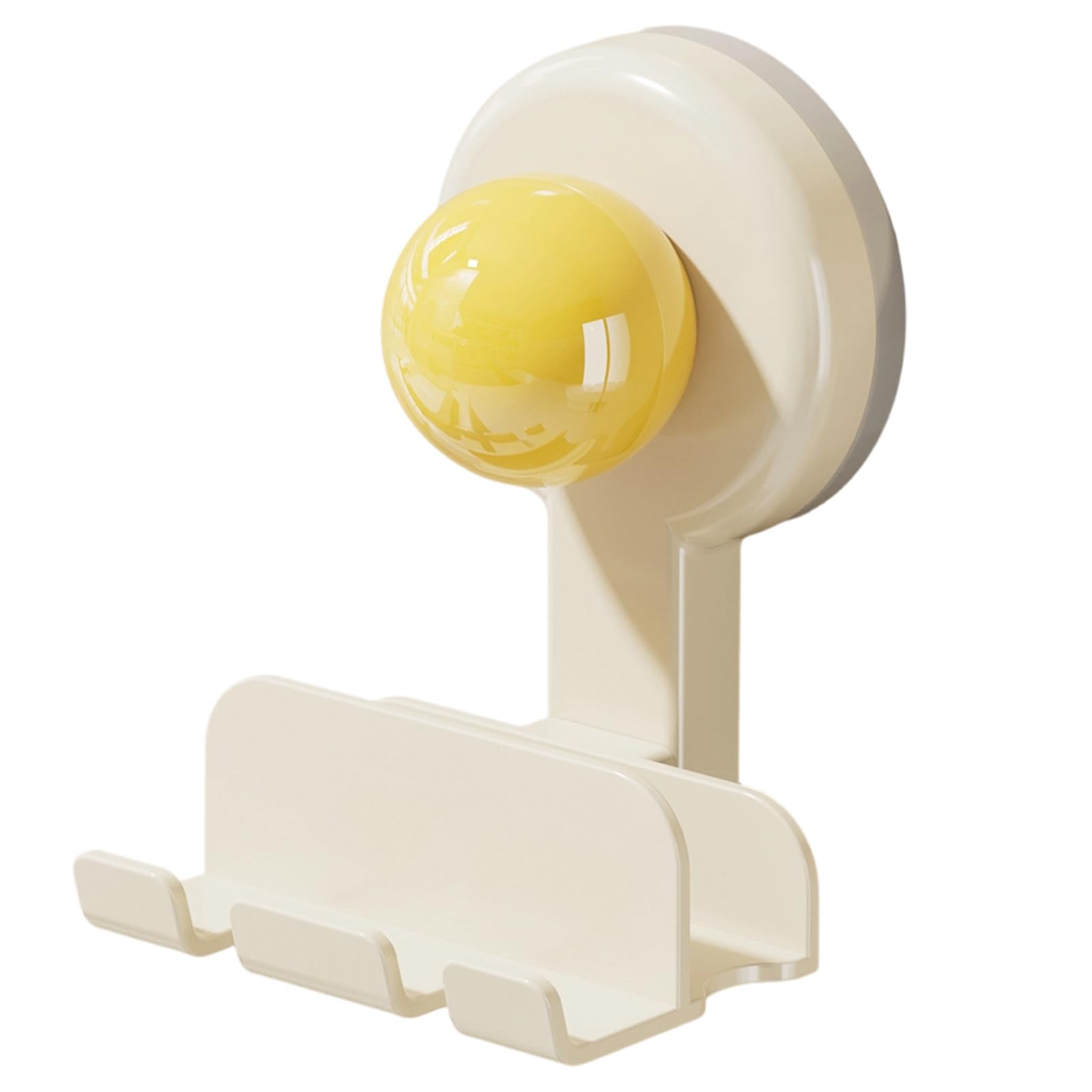 Limtula Bathroom Kitchen Wall Shelf Drillless Suction Cup Holder ABS Open Tray and Front Hanger Design for Small Space Storage Renter Use