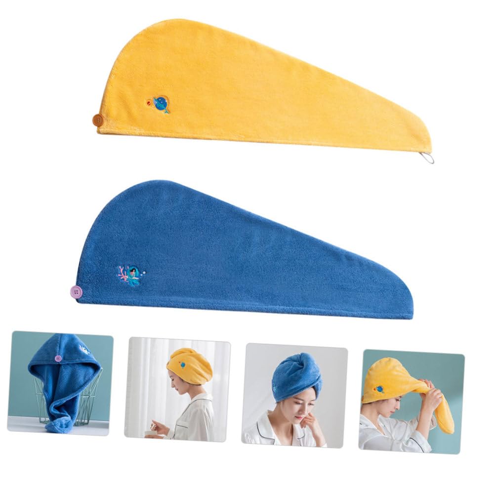 4piezas Toalla De Secado Rápido para Cabello para Mujeres Gorro De Microfibra Ultra Absorbente para Ducha y Maquillaje y Marino