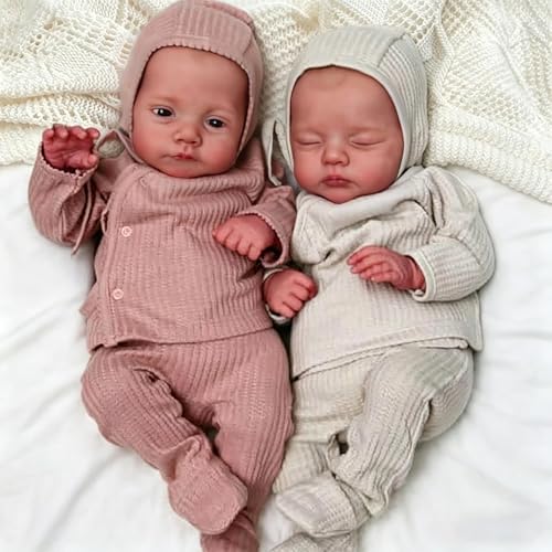 Muñecas Reborn Gemelos Anano 18 pulg Realistas Bebés miniatura 5