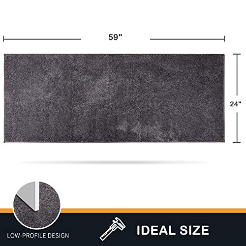 PURRUGS Dirt Trapping Door Mat 24" x 59", Non-Slip Machine Washable Entry Rug, Shoe Scraper, Dog Doormat, Super Absorbent Welcome Mat for Front & Back Door, Muddy Shoes & Paws, Light Grey-Dark Grey