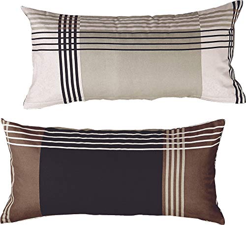 Erwin Müller Zusatz-Kissenbezug, Kissenhülle Flanell Karo braun-anthrazit...