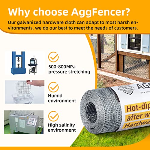 Aggfencer 16In X 10Ft Hardware Cloth 1/8Inch 27Ga Hot Dipped Galvanized After Welding thumb #3