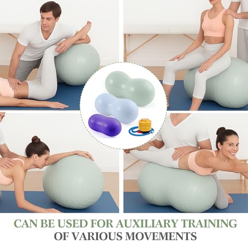 Image of Jexine Peanut Ball Set for Kids Yoga Balance Exercise Ball for Pregnancy & Home Gym, Includes 1 Pump & Different Size Options