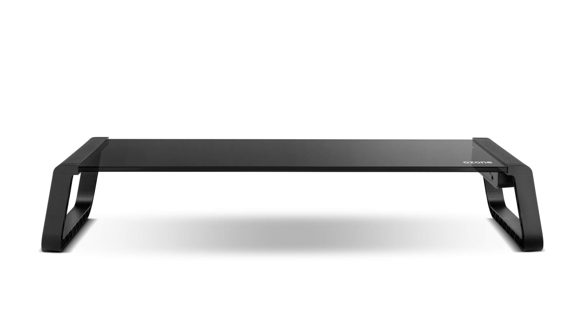 OZONE GAMING GEAR Monitor Stand Riser Pro -OZRISERPRO- Supporto portatile per PC - Vetro temperato, 4xUSB 3.0, nero