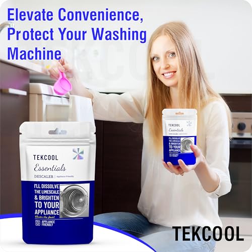 Image of TEKCOOL Washing Machine Cleaner, Descaler for Washing Machine Front Load and Top Load, Washing Machine Cleaning Powder, Descaling Powder for Washing Machine (Blue, Pack of 6)
