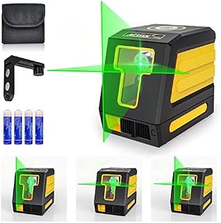 Laser Level Green Line Level Self Leveling MESTEK 98ft 30M Tools Cross Horizontal Vertical Lines Full Soft Carrying Bag Batteries Magnetic Mount Base for Wall House Ceiling Tiling Construction