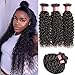 Klaiyi Hair 10A Brazilian Curly Hair Weave 3 Bundles 16 18 20Inch Virgin Human Hair Extensions Unprocessed Natural Color 95-100g/pc