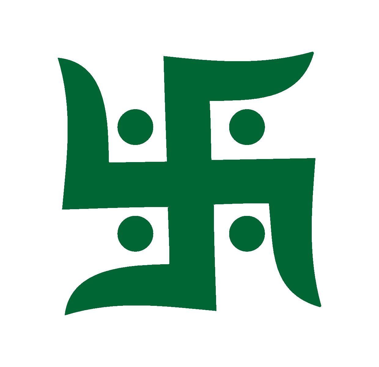 Legzino Swastik Simple Glossy Vinyl Wall Car Sticker 4 x 4 Inches Green