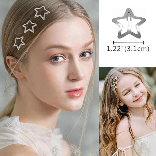 Baisai 20 Pcs 1.22 Inches Star Hair Clips Snap Star Hair Barrettes Cute Lovely Accessories thumb #1