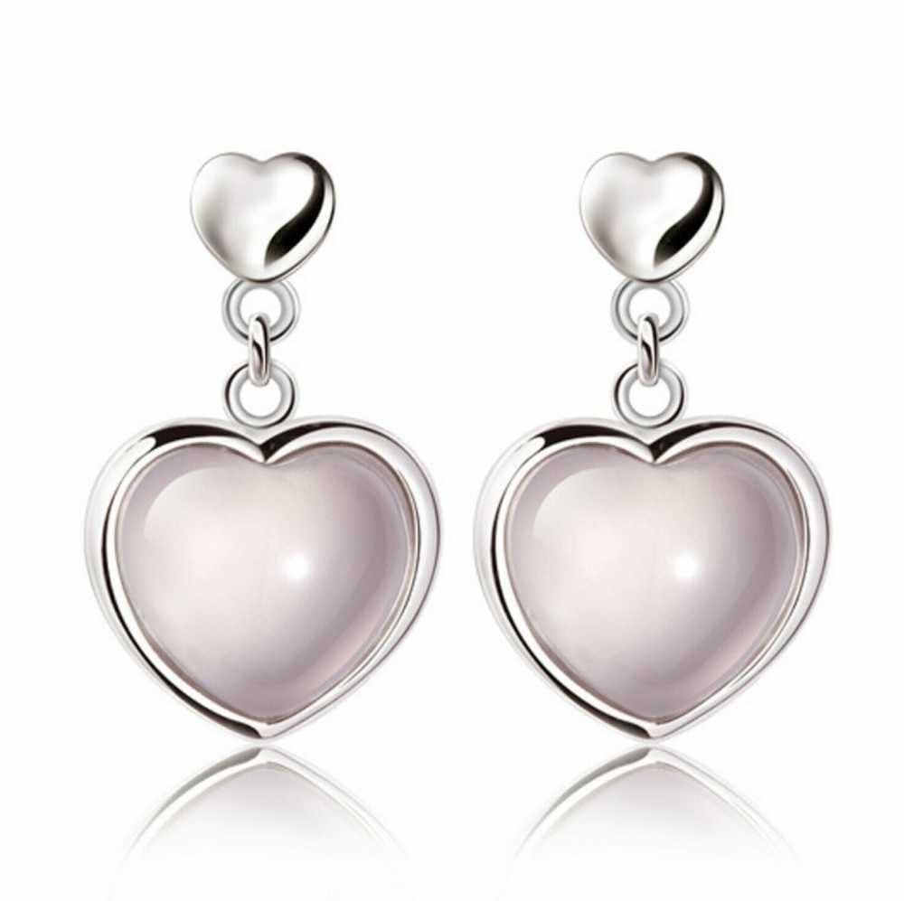 Bling Queen Womens Silver Plated Heart Drop Earrings With Rose Quartz, Heart Drop Earrings, Women Earrings, Earrings And Gifts, Heart Shaped Drop Earrings, Dangle Earrings, Gifts For Women(Silver) (B0CV5TGL39) Amazon Price History, Amazon Price Tracker