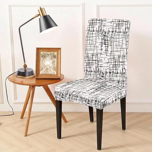 Image of Cozyland Polyester Spandex Elastic Chair Cover Stretchable with Frill Skirt Seat Slipcover (Pack of 1 - White)