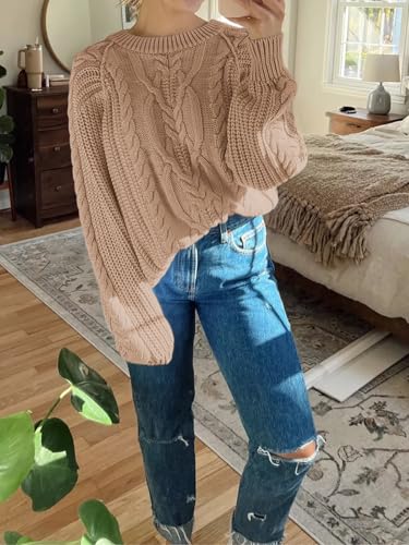 Image of Cicy Bell Womens Oversized Cable Knit Sweaters Fall Chunky Pullover