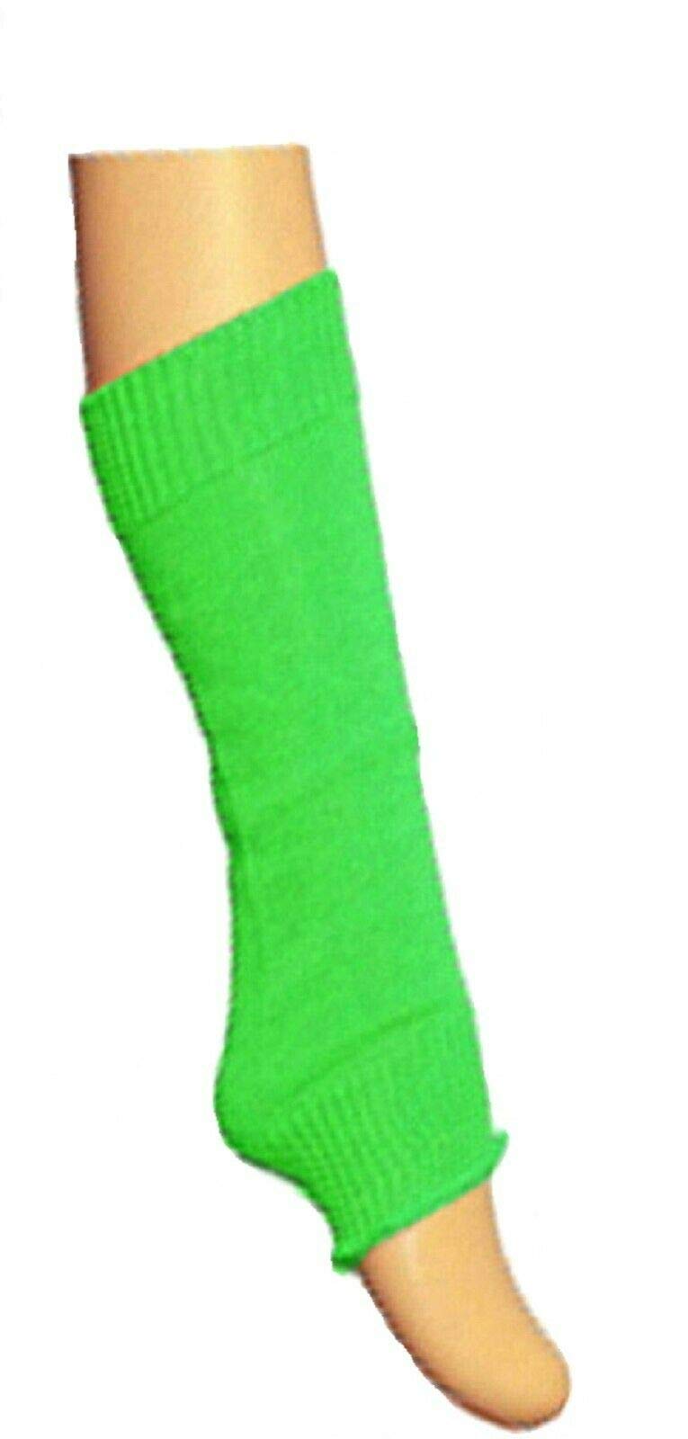 Hiffy Girls Neon Green Kids Plain Leg Warmer School Dance Wear Legwarmer Tutu Fancy (Neon Green)