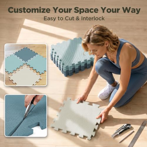 Image of AIRHOP 18 PCS Gym Floor Mat, EVA Foam Puzzle Gym Mat, High-Density Interlocking Foam Floor Tiles for Home Gym, Play Workout Garage Kitchen Flooring 12.6 inchx12.6 inchx0.4 inch