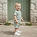 Mieeyali Baby Boys Clothes Set Plain Casual Linen T Shirt And Shorts Set 3 6 9 12 24 Monthes 1t 2t 3t 4t Summer Outfit (Green, 2-3T)