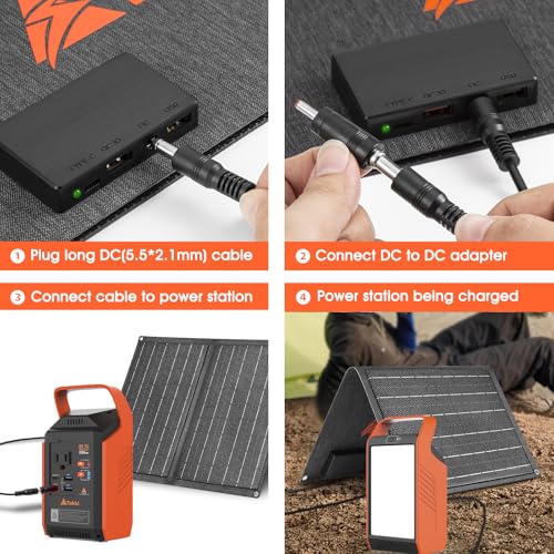 Takki 120W Peak Solar Generator with 21W Panel 83Wh Portable Power Station Solar Power Bank with 110V AC Outlet for Camping Home Use Outdoor Emergency Fan Laptop Hurricane - Image 6
