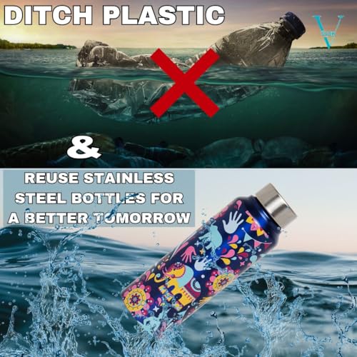 Image of VOIK Mandana Stainless Steel Water Bottle | Screw Bottle 750ML | Steel Water Bottle For Kids | Easy To Carry Stainless Steel Leak Proof | BPA Free & Non Toxic