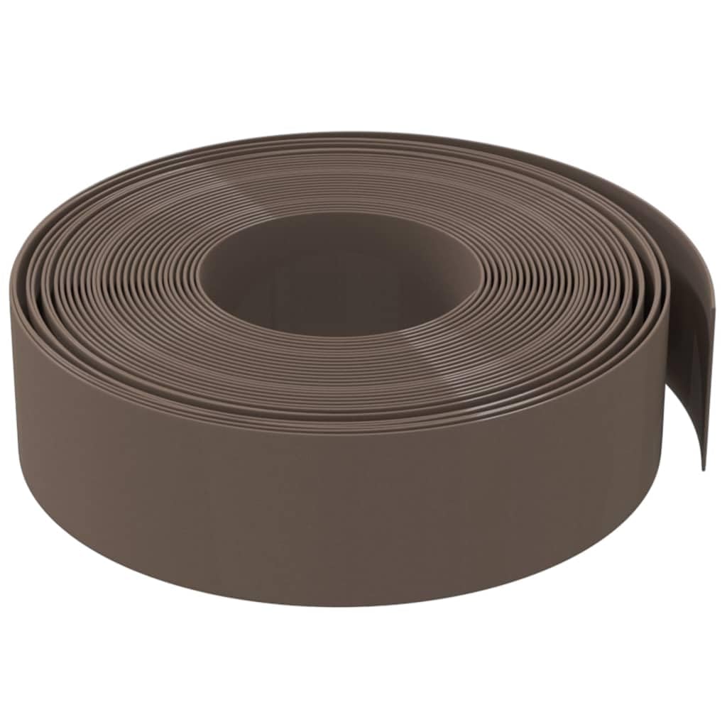 Bordo per prato, 2 pezzi, marrone, 10 m x 15 cm, in polietilene, flessibile, per aiuole, aiuole, viali, bordi per laghetti