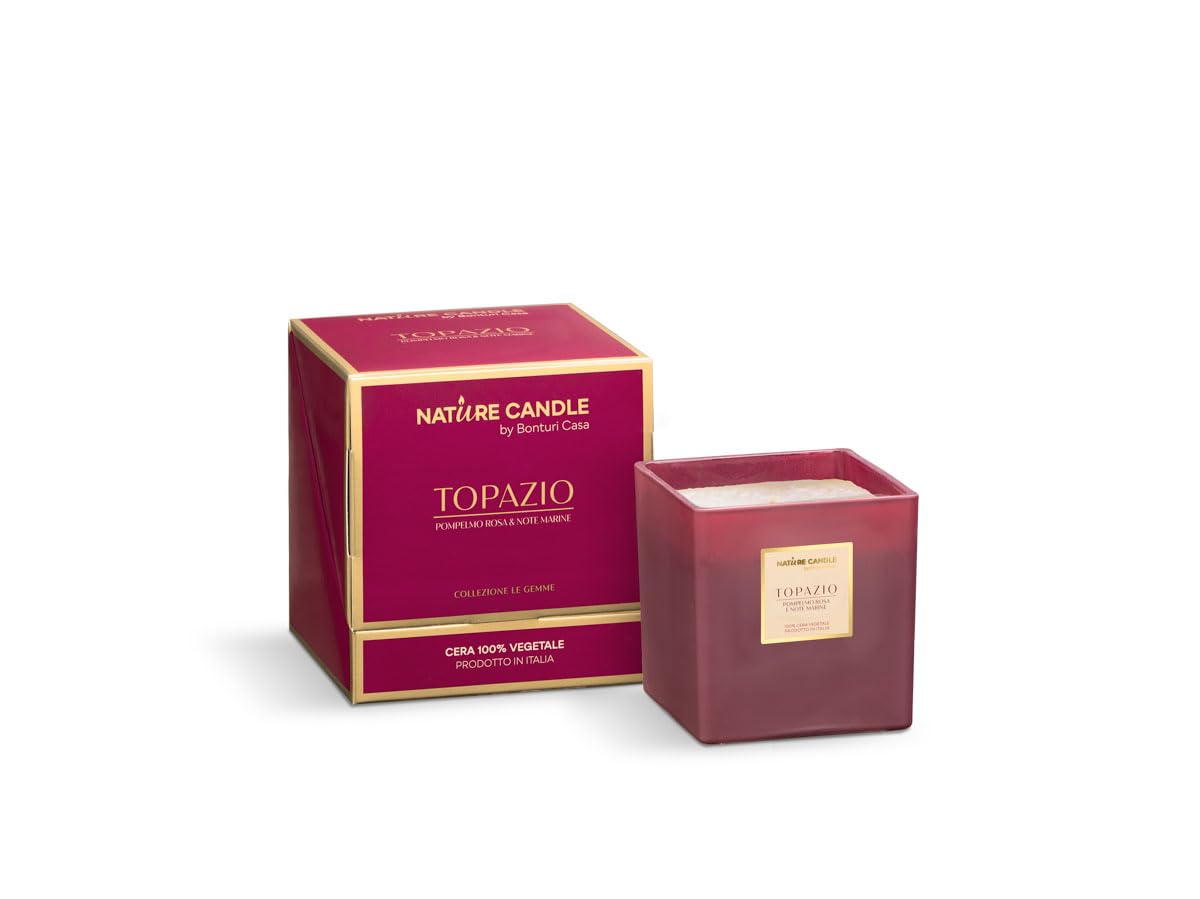 Nature Candle Line Le Gems - Świece zapachowe 330 g - Topaz - Różowy grejpfrut i Note Marine