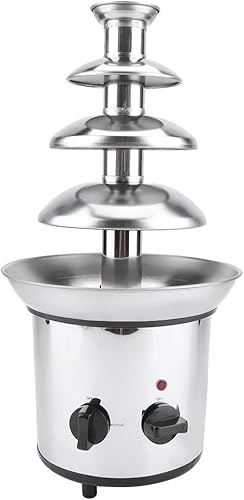Miniatura 2 de Fuente de fondue de chocolate, fuente de fondue de chocolate de 4 niveles, máquina calentadora eléctrica de acero inoxidable para fusión,