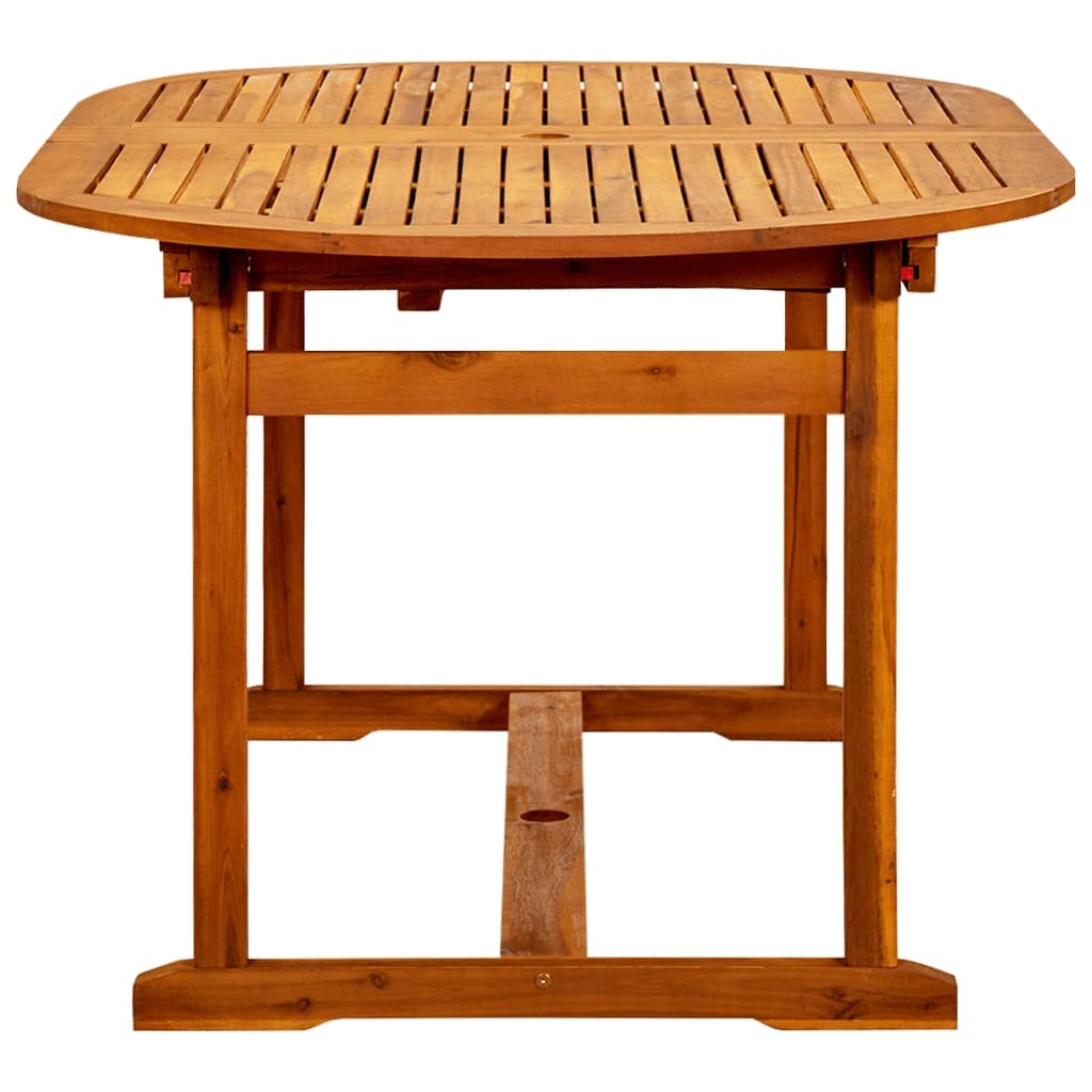 Tavolo da giardino in legno di acacia massiccio, allungabile (160-240) x 100 x 75 cm, superficie trattata ad olio, resistente alle intemperie, durevole, per esterni