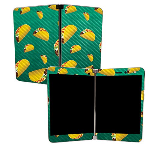 Image of MightySkins Carbon Fiber Skin for Microsoft Surface Duo - Tacos | Protective, Durable Textured Carbon Fiber Finish | Easy to Apply, Remove, and Change Styles | Made in The USA