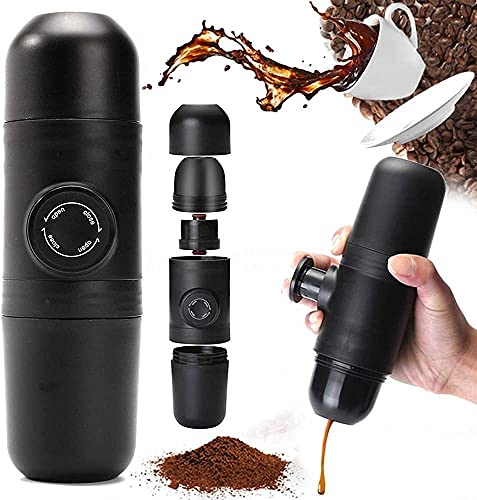 Portable Espresso Machine, Hand Coffee Maker, Travel Gadgets, Manual Coffee Maker Mini Coffee Machine Coffee Pot Manually Operated, Perfect for Car Camping Outdoor Travel Hiking (Powder Version)