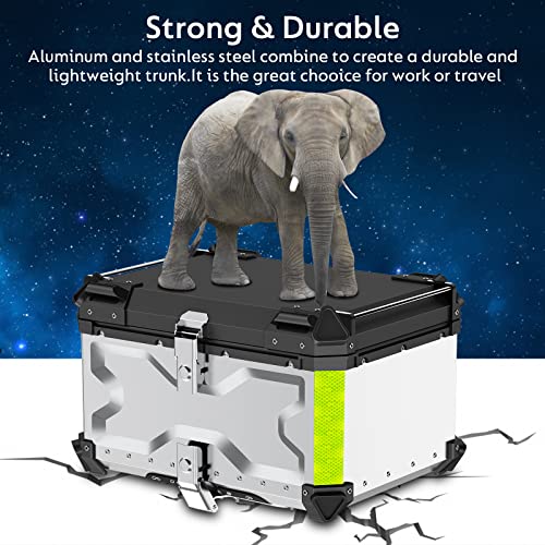 LESANM Capa superior para motocicleta, [resistente] Caixa traseira universal de alumínio para porta-