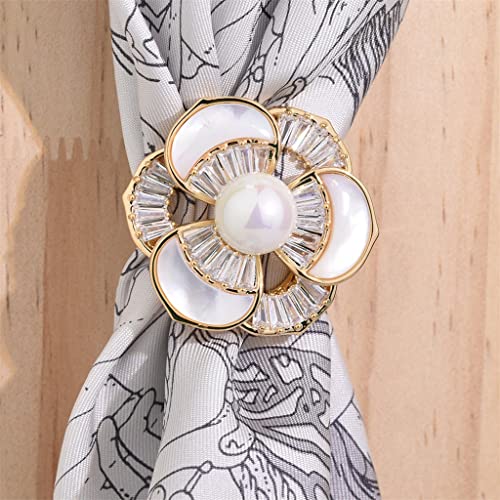 Écharpe de fleur de boucle en coque naturelle or anti-glissement