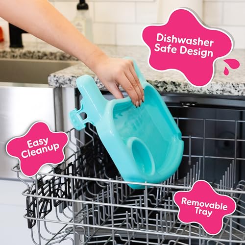 Image of Peppa Pig Booster Seat with Tray, Toddler Dining Chair for Kitchen Table with Adjustable Tray, Cup Holder & Safety Straps, Portable, Easy to Clean, Fits Most Chairs