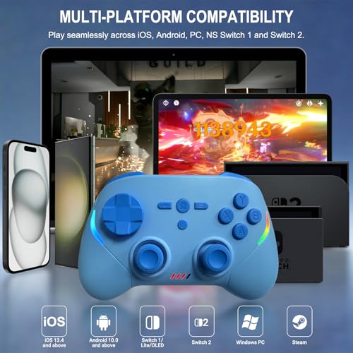 Manette de jeu portable Bluetooth pour tablette Android, iPhone et Switch 2 - 2