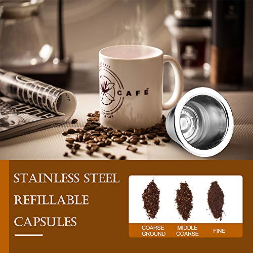 Anself Cápsulas de café reutilizáveis em aço inoxidável Filtro de xícara para cápsulas de café reuti