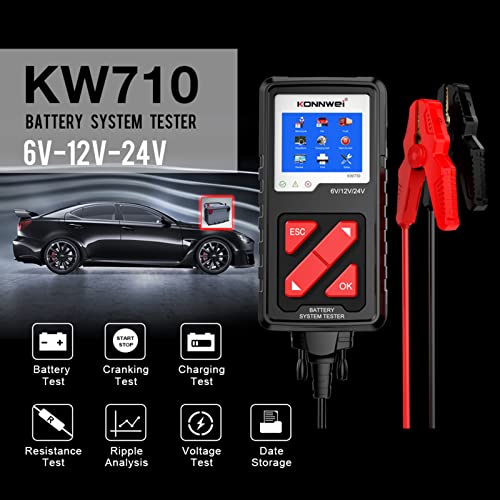 KW710 100-2000 Testador de analdor de bateria pa carros, caminhões 6V 12V 24V Car Cnking and Chargin