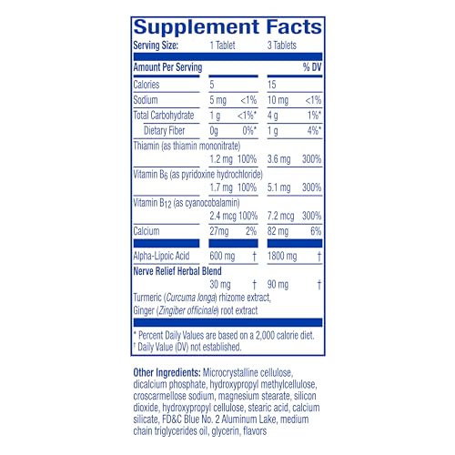 Nervive Nerve Relief, Occasional Nerve Discomfort II, Nerve Relief, Starts Working in 7 Days, Stabbing, Burning, Alpha Lipoic Acid, B Vitamins, Turmeric, Ginger, Nervive Supplement, 30 Tablets