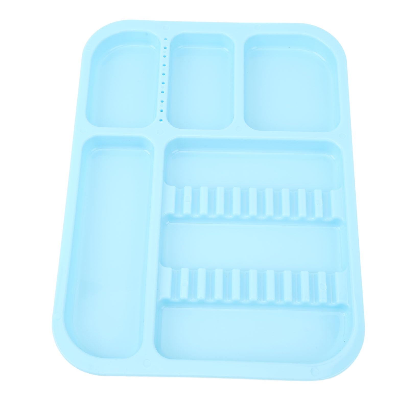 Pongnas Plateau pour Instruments Bucco-dentaires, Support en Plastique, Compartiment séparé Bleu pour les Professionnels de la santé Bucco-dentaire