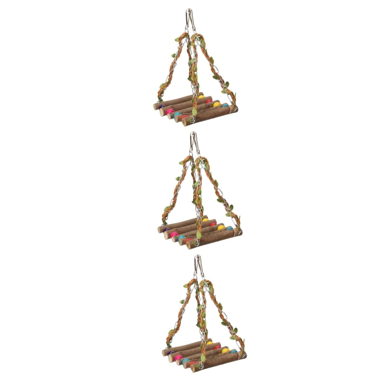 BESPORTBLE 3pezzi Altalena Per Pappagalli Giocattolo Interattivo Per Uccelli Accessorio Per Cage Divertimento e Allenamento Per Pet Design Swing Per e Gioco