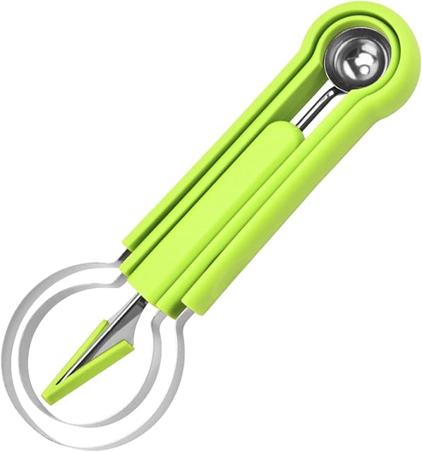 4 in 1 Fruit Tool Set Fruit Carving, Fruit Ball Scoop for Fruits Plate Decoration (Green)
