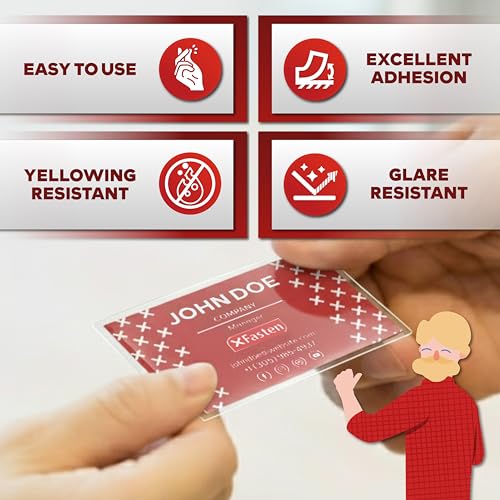 xfasten selbstdichtend Laminierfolien Business Card Größe, 9,5 Mil und hartem selbst Laminieren Business Karten Beutel (25 Stück)