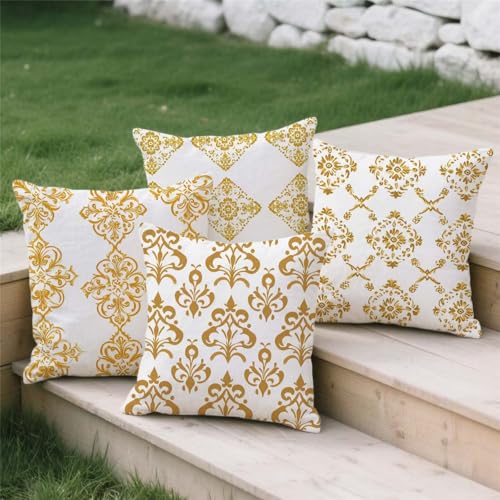 Housse coussin 70x70cm imperméable et déperlante à double impression géométrique - 4
