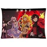Shannonsa Custom Ruby Rose Anime RWBY Pillowcase 16x24 Rectangle Soft Cotton Zippered Pillow Case Two Sides Pattern Printed