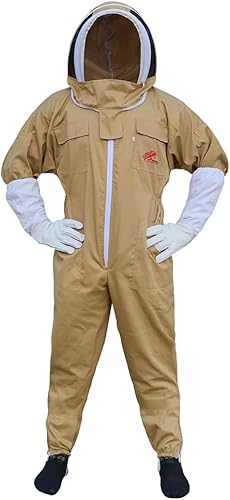 Miniatura 7 de Euphoric Polly Traje de abeja de algodón, traje de apicultura de velo de esgrima, traje de apicultor a prueba de picaduras, traje de guardián de la